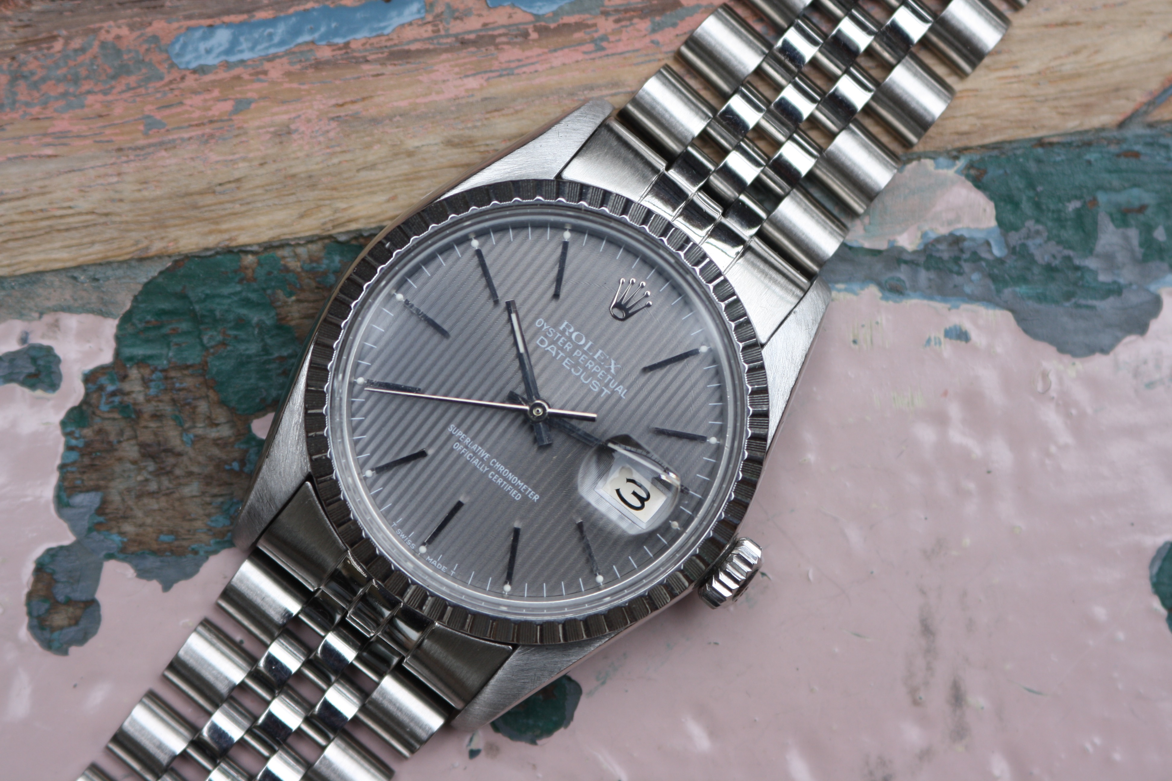 rolex datejust grey tapestry dial