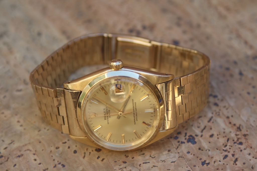 Rolex ref 1500 Brick Style bracelet in Yellow Gold VINTAGE