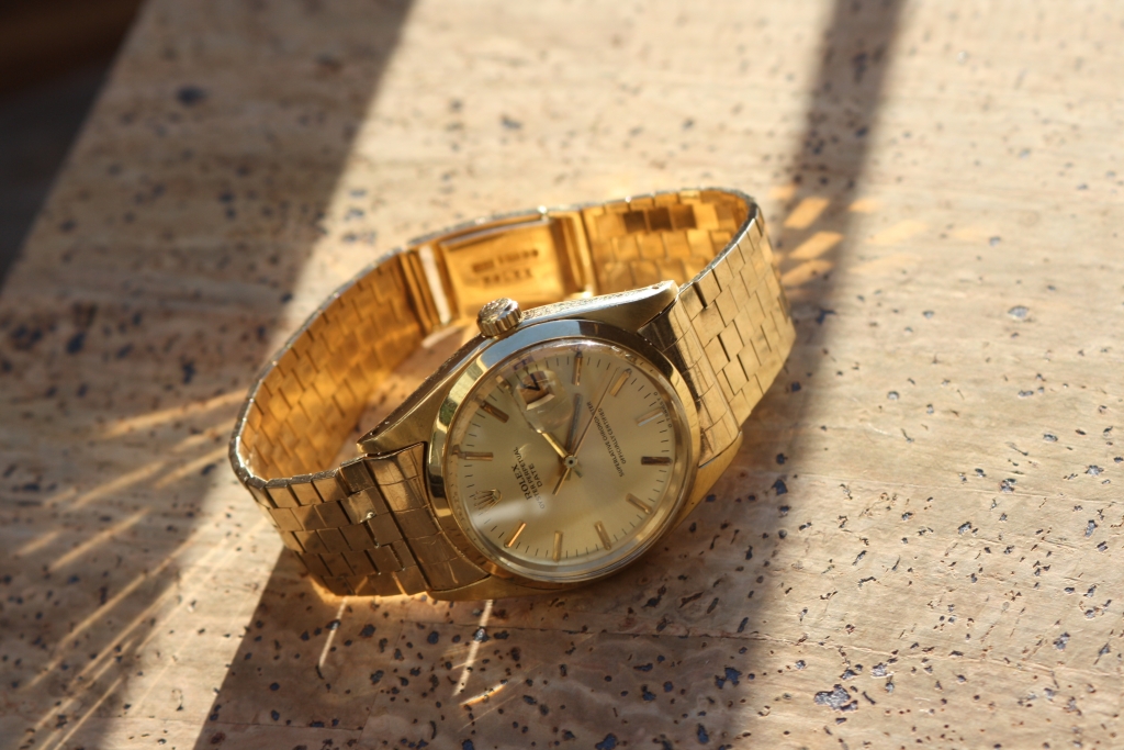 Rolex ref 1500 Brick Style bracelet in Yellow Gold VINTAGE