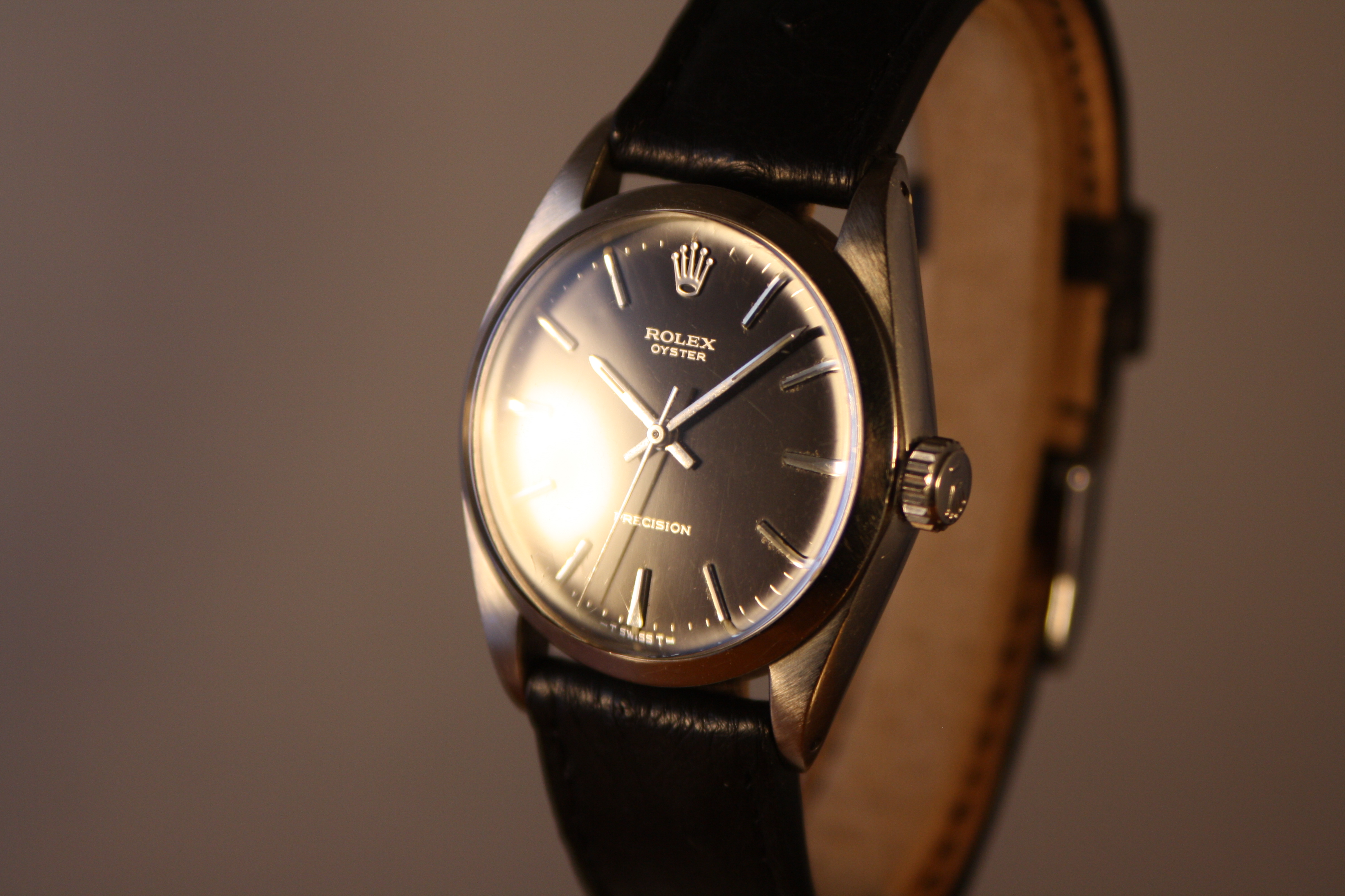 Rolex Black dial Precision wristwatch from 1967 | Vintage Times