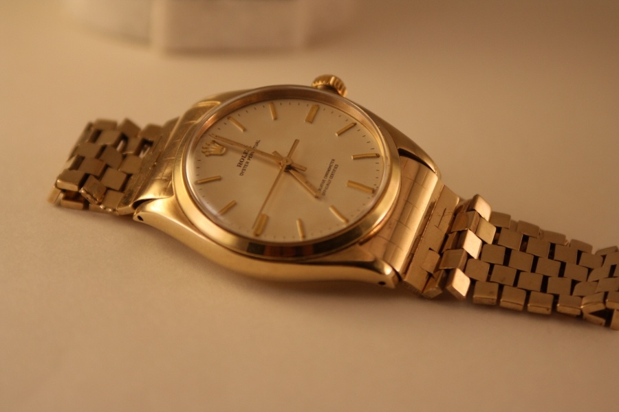 Rolex 1005 Oyster Perpetual 9ct gold Brick Bracelet from 1962 - VINTAGE ...