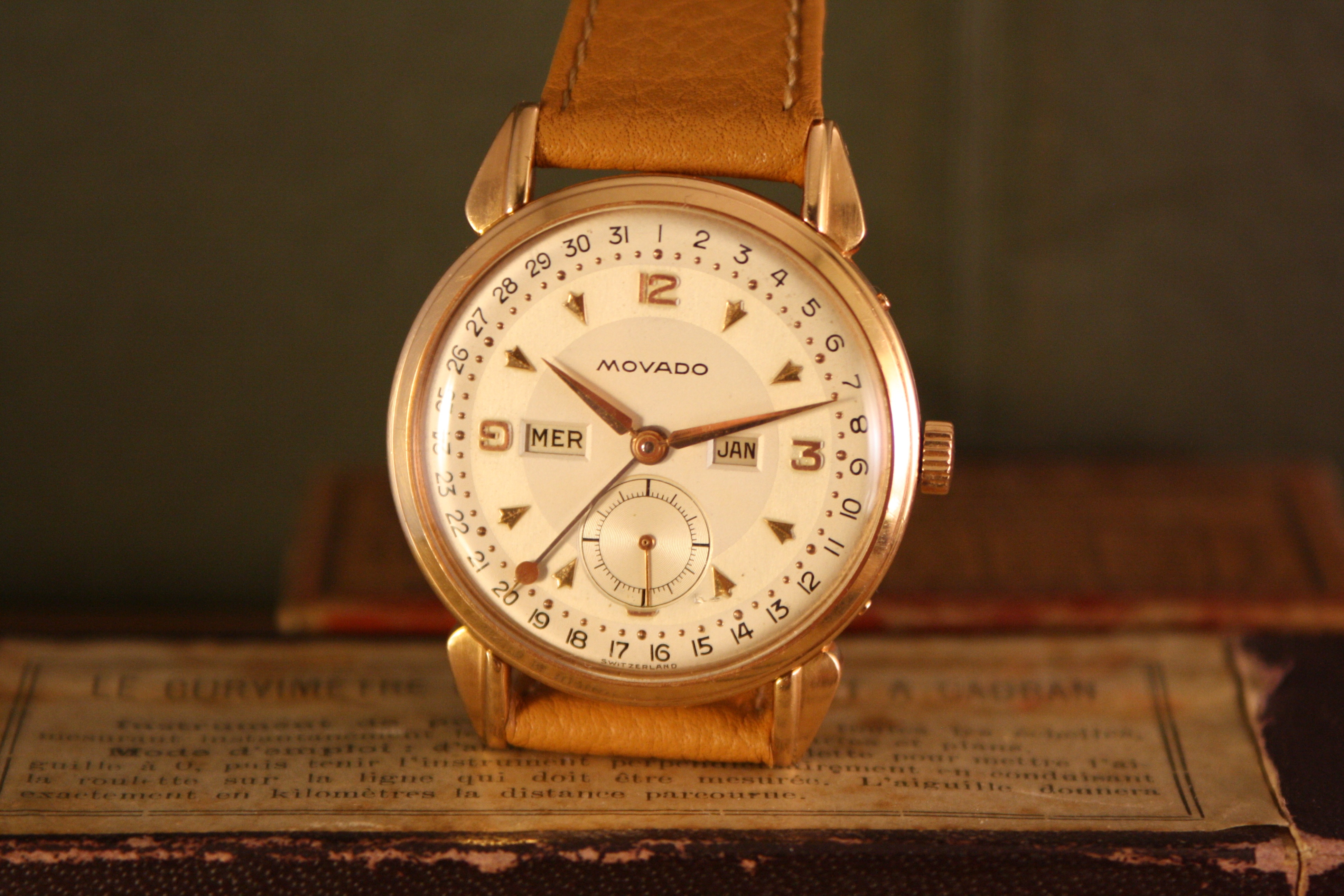 Movado Rosé gold Calendar DayDate 35mm from the 1950's