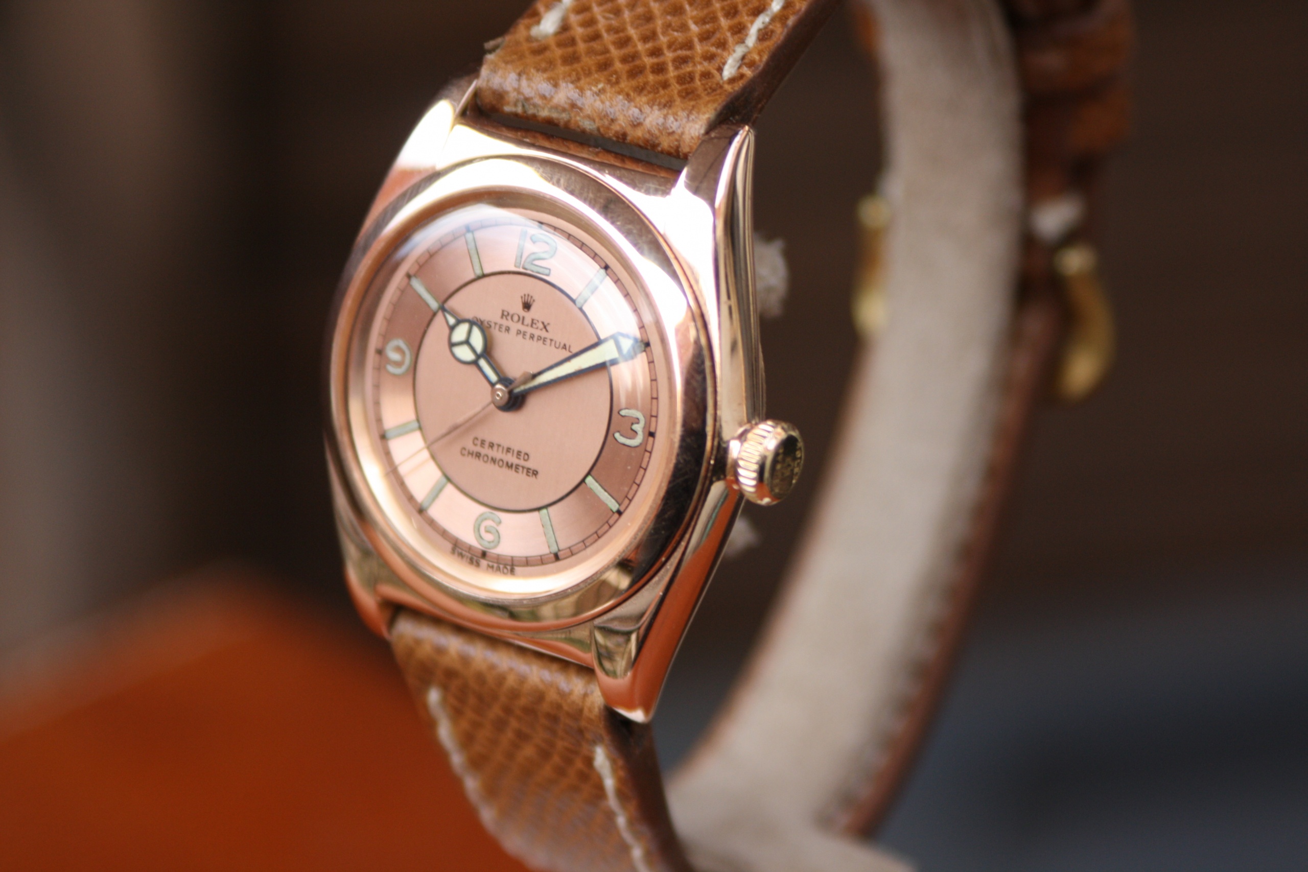 Rolex Bubbleback rose gold 31mm reference from the 1940's - TIMES AMSTERDAM