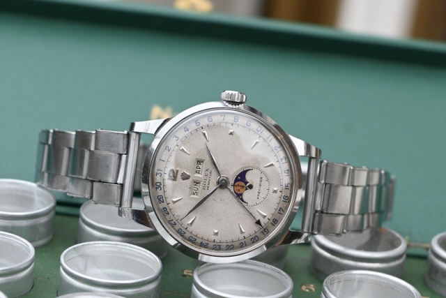 rolex steel 1950's Padellone Moonphase