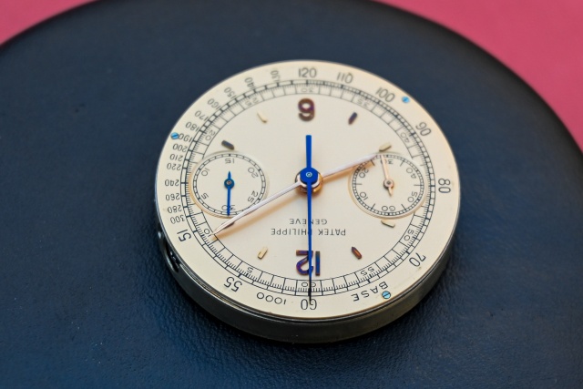 untouched Patek Philippe 1463 chronograph dial in pink