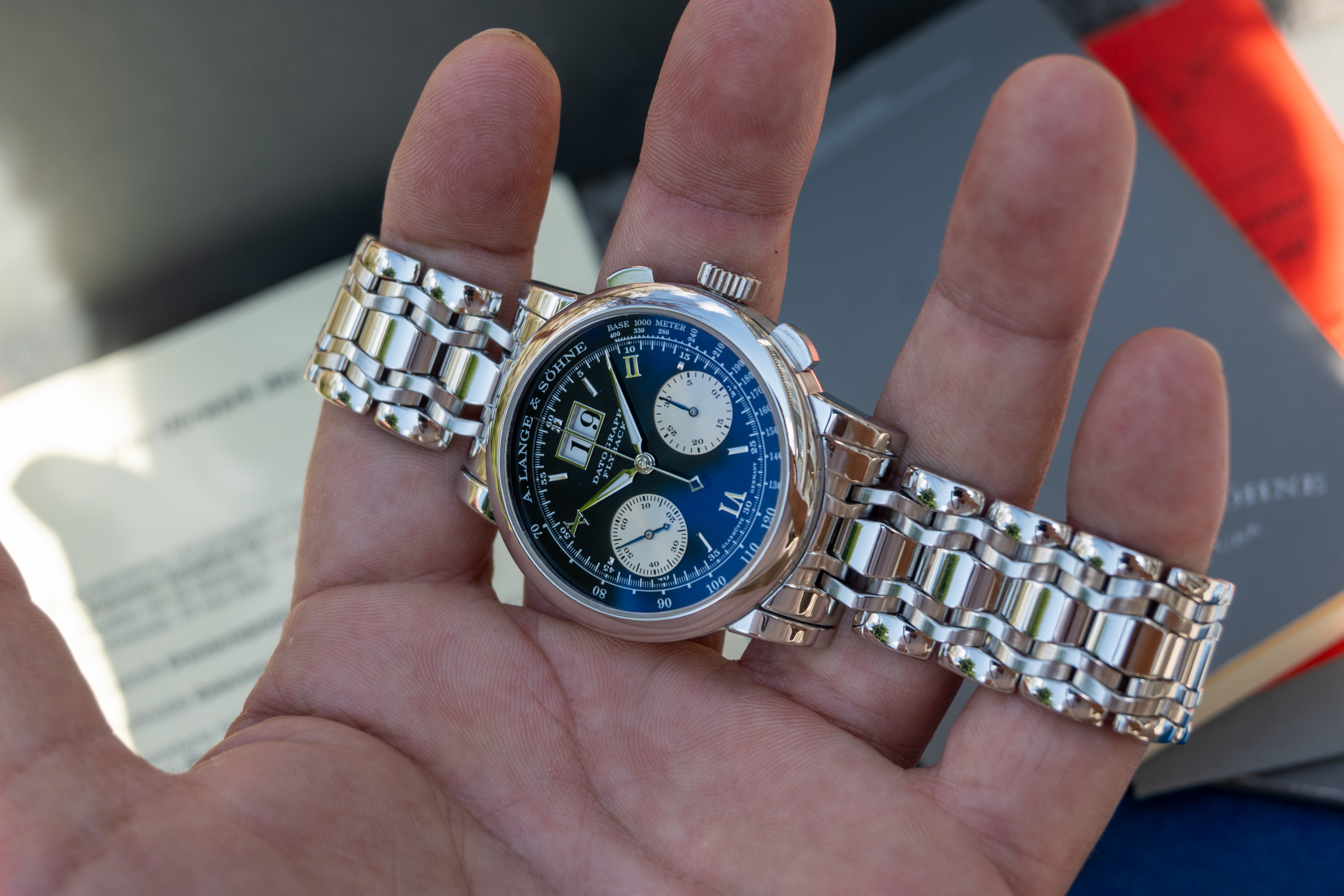 Lange & Söhne Datograph flyback Wellendorf Bracelet rare Wellendorff bracelet Datograph