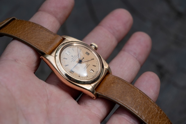 Rolex Double signed Rose Gold Bubbleback