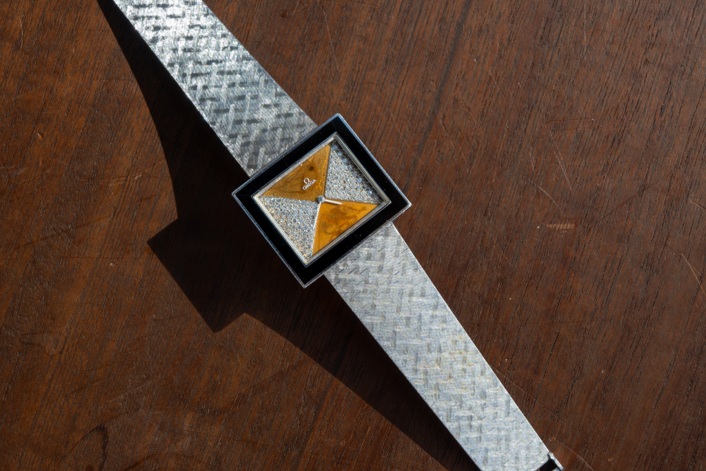 omega unique piece diamond and onyx watch